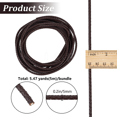 5M Braided Leather Cord with Core WL-BBC0001-01A-01-1