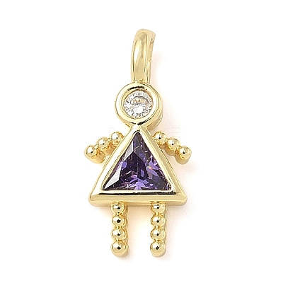 Brass Micro Pave Cubic Zirconia Pendants ZIRC-I356-17G-B02-1