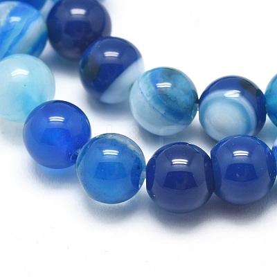 Natural Striped Agate/Banded Agate Beads Strands G-I254-03A-05-1