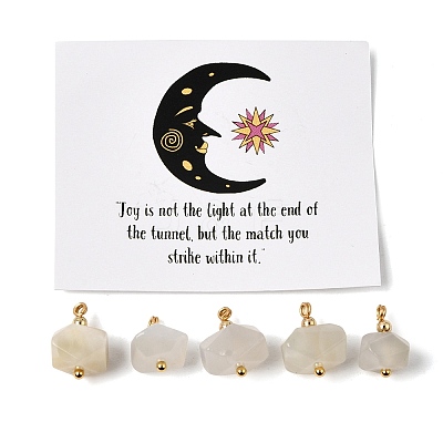 Natural White Moonstone Pendants GG-CBACE45-01G-04-1