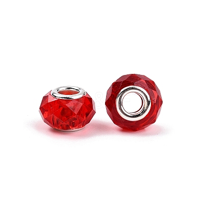 Transparent Glass European Beads GPDL-N004-D14mm-B04-1