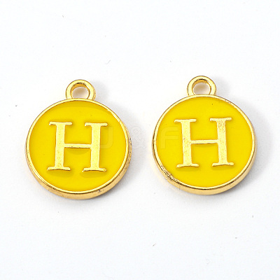 Golden Plated Alloy Enamel Charms ENAM-S118-09H-1