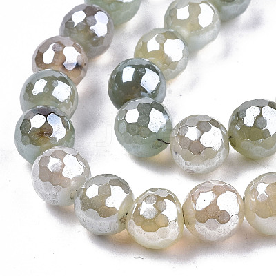Electroplate Natural Agate Beads Strands G-T131-54P-1