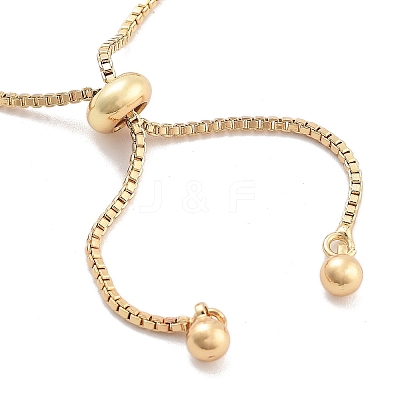 Brass Pave Clear Cubic Zirconia Flat Round Box Chain Slider Bracelets BJEW-YWC0002-12B-G-1