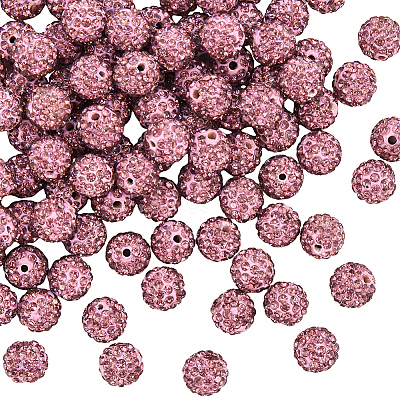 120Pcs Pave Disco Ball Beads RB-SC0004-84E-1