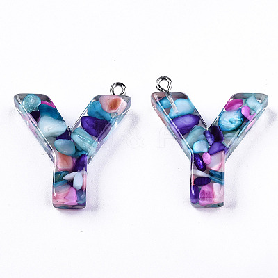 Transparent Epoxy Resin Pendants CRES-S364-001Y-1