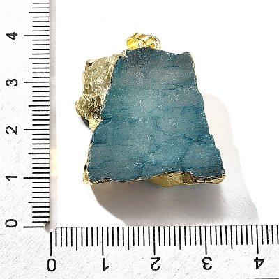 Raw Rough Natural Dyed Quartz Crystal Pendants G-G895-05LG-M-1