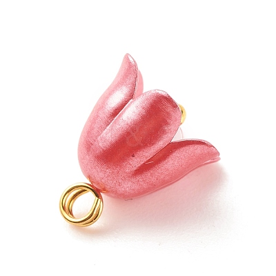 Spray Paint ABS Plastic Imitation Pearl Charms PALLOY-JF01603-03-1