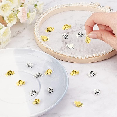 20Pcs 2 Colors Brass Box Clasps KK-CA0001-75-1