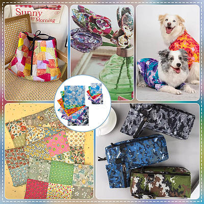 12Pcs Printed Cotton Fabric DIY-FG0008-30-1