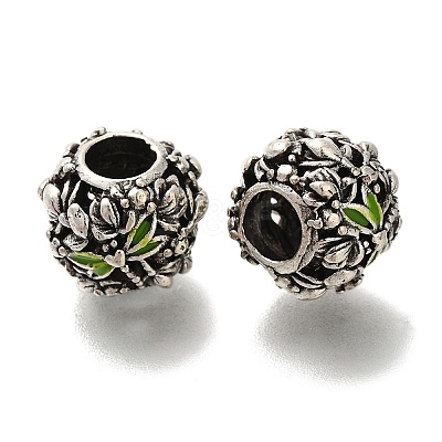 Rack Plating Alloy Enamel European Beads X-PALLOY-P307-14AS-1