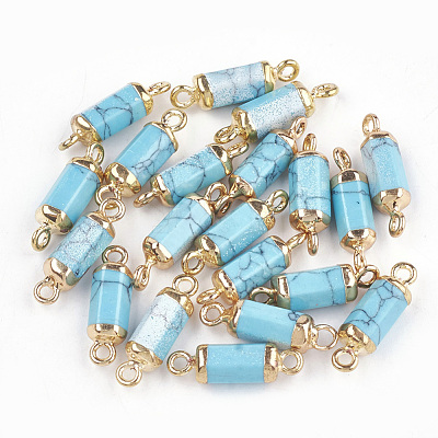 Electroplate Synthetic Turquoise Links connectors G-S344-01A-1