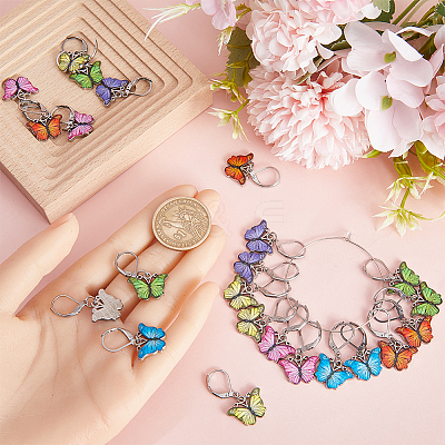 24Pcs 6 Colors Alloy Enamel Pendant Decorations HJEW-SC00046-1