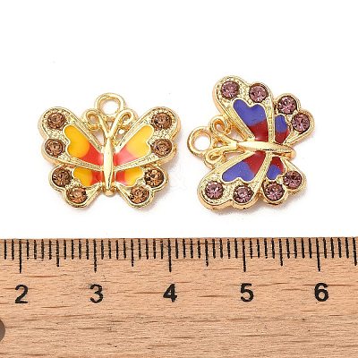 Rack Plating Alloy Enamel Pendants PALLOY-M216-06G-1