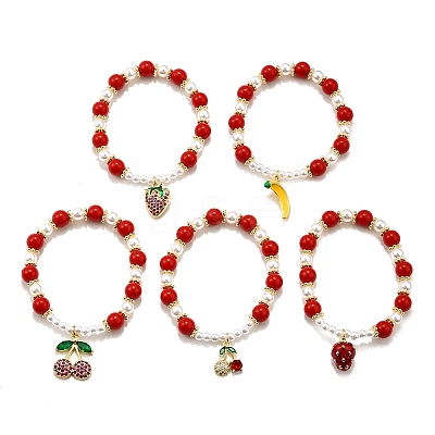 Brass Stretch Bracelets BJEW-C098-03-1