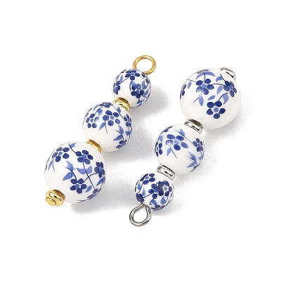 Printed Handmade Porcelain Pendants PALLOY-JF06051-1