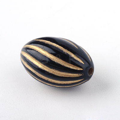 Oval Plating Acrylic Beads X-PACR-Q102-128B-1