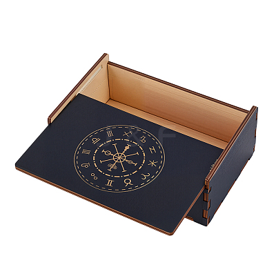 1Pc Rectangle Engraved Wooden Sliding Lid Boxes CON-UN0001-03B-1