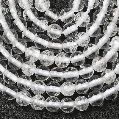 Natural Quartz Crystal Round Beads Strands X-G-J303-01-4mm-1