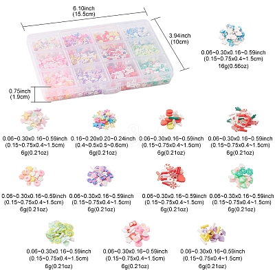 72G 12 Style Handmade Polymer Clay Sprinkles Mix CLAY-FS0001-32-1