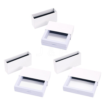 3 Bags 3 Styles Square Transparent PE Thin Film Suspension Jewelry Display Box CON-TA0001-38G-1