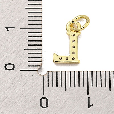 Initial Letter Brass with Cubic Zirconia Charms KK-Q814-26L-G-1
