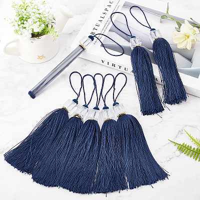8Pcs Polyester Tassel Pendant Decorations AJEW-GF0004-66C-1