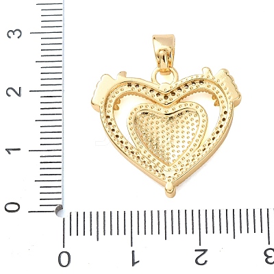 Brass Micro Pave Clear Cubic Zirconia Pendants KK-C264-17D-G-1