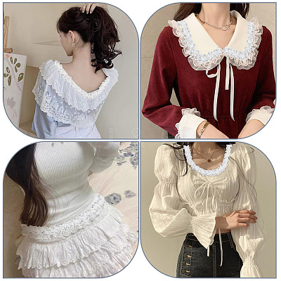 Cotton Pleated Elastic Lace Ribbon OCOR-WH20006-30A-1