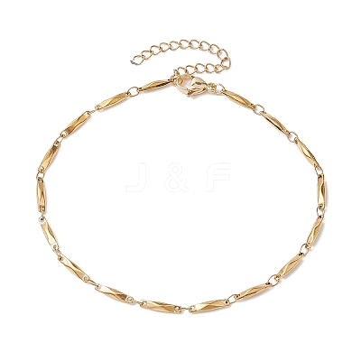 304 Stainless Steel Link Bar Chain Anklets for Women AJEW-AN00621-1