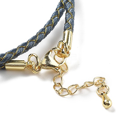 Polyester Cord Braided Necklace Makings MAK-L043-03G-26-1