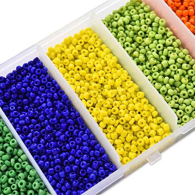 6000Pcs 5 Colors Glass Seed Beads SEED-YW0001-15B-1