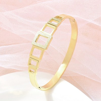 Ion Plating(IP) 304 Stainless Steel Hinged Bangles for Women BJEW-A011-17G-1