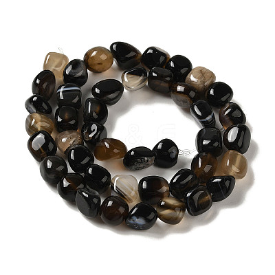 Natural Black Agate Beads Strands G-NH0017-B04-01-1