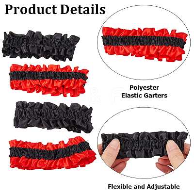 6 Pairs 2 Colors Polyester Elastic Garters DIY-GF0008-61-1