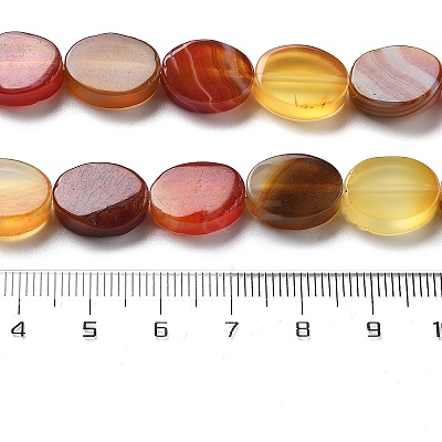 Natural Dyed & Heated Red Agate Beads Strands G-P559-B01-01-1