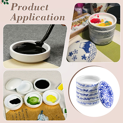 5Pcs Porcelain Brush Holder OFST-WH0816-009-1