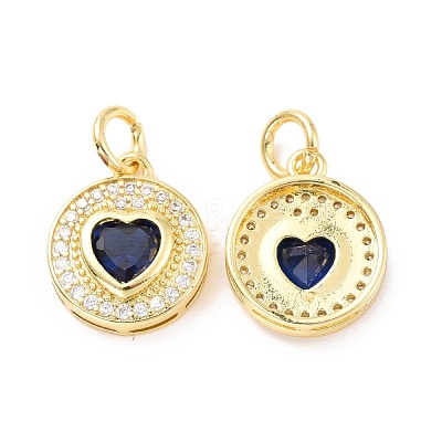 Brass Micro Pave Cubic Zirconia Pendants ZIRC-A023-07LG-1