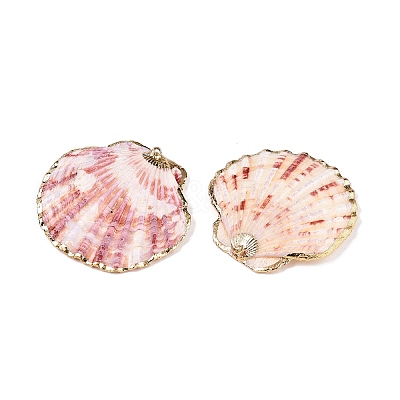 Natural Scallop Shell Big Pendants X-SSHEL-N038-12-1