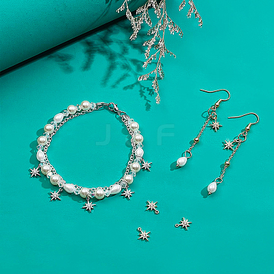 16Pcs 2 Colors Brass Cubic Zirconia Charms ZIRC-BC0001-02-1