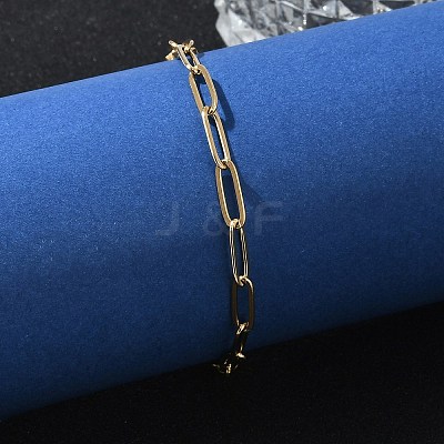 PVD Vacuum Plating 304 Stainless Steel Paperclip Chain Bracelet for Men Women BJEW-E031-02G-01-1