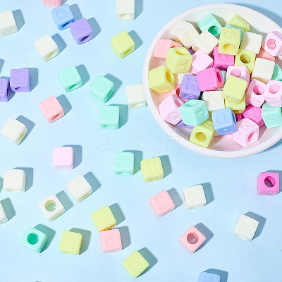 100Pcs Opaque Acrylic European Beads MACR-SP0002-16-1
