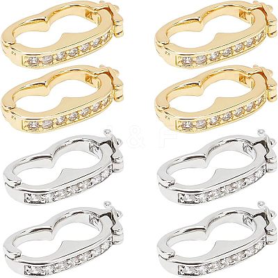 8Pcs 2 Colors Brass Peanut Twister Clasp KK-CA0003-05-1