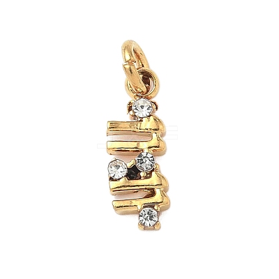 304 Stainless Steel Micro Pave Cubic Zirconia Charms STAS-D364-01G-1