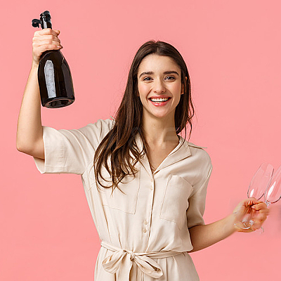 24Pcs 4 Styles Plastic Champagne Bottle Single Holder AJEW-GF0002-01-1