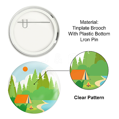 Tinplate Brooch JEWB-WH0012-020-1