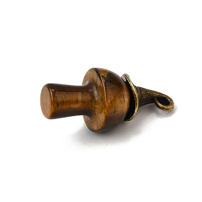 Natural Tiger Eye Mushroom Pendants G-D311-02AB-11-1