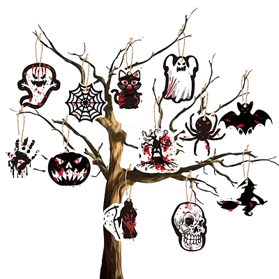 12 Styles Halloween Theme Paper Tags DIY-K60-002-1