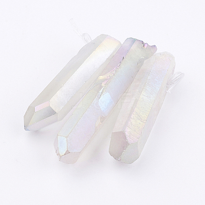 Electroplated Natural Quartz Crystal Graduated Beads Strands LS-G-P315-A10-1