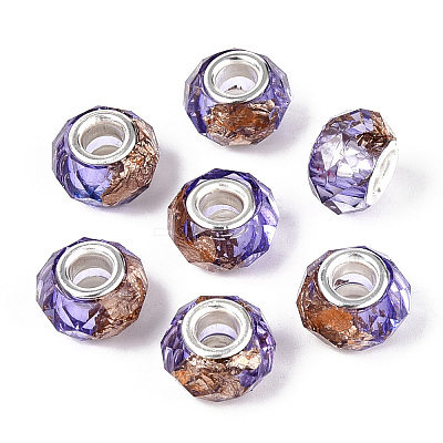 Transparent Resin Rondelle European Beads RESI-N044-01H-1